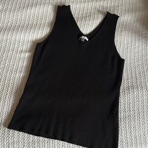 Black Sleeveless ribbed knit tank Top size Medium